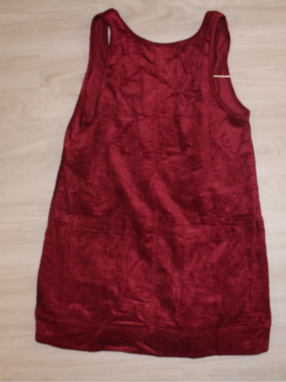 Women’s Sleeveless Corduroy Shift Dress in Wine Red